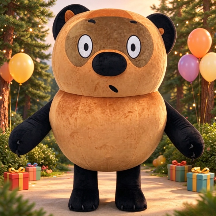 Event & Party Supply - 갈색 곰 인형 의상, 성인용 전신
