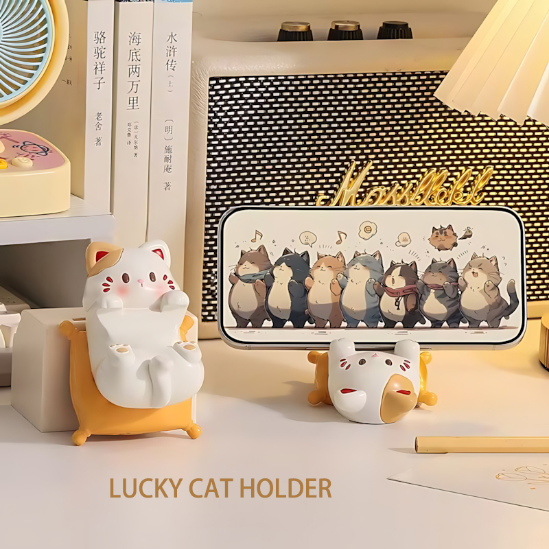 귀여운 만화 고양이 데스크탑 장식품, 전화 거치대, 창 - Event Support 리뷰 및 가격