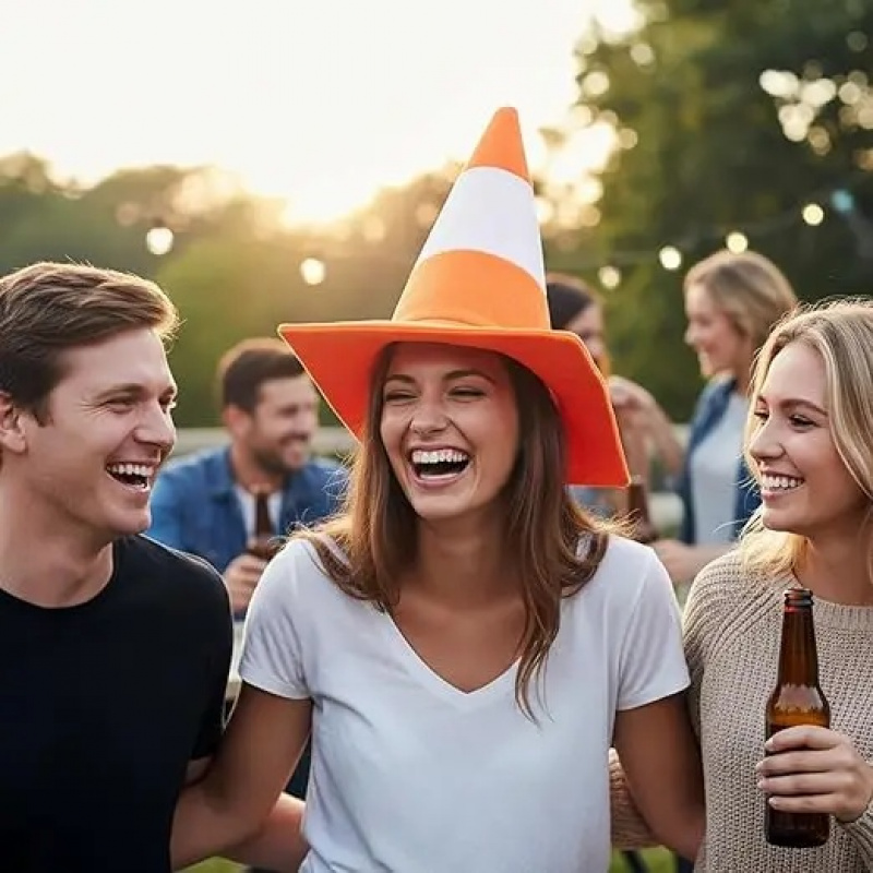 접이식 교통 콘 모양 모자 재미있는 무대 공연 의상 코 - Party Hat Cone 리뷰 및 가격