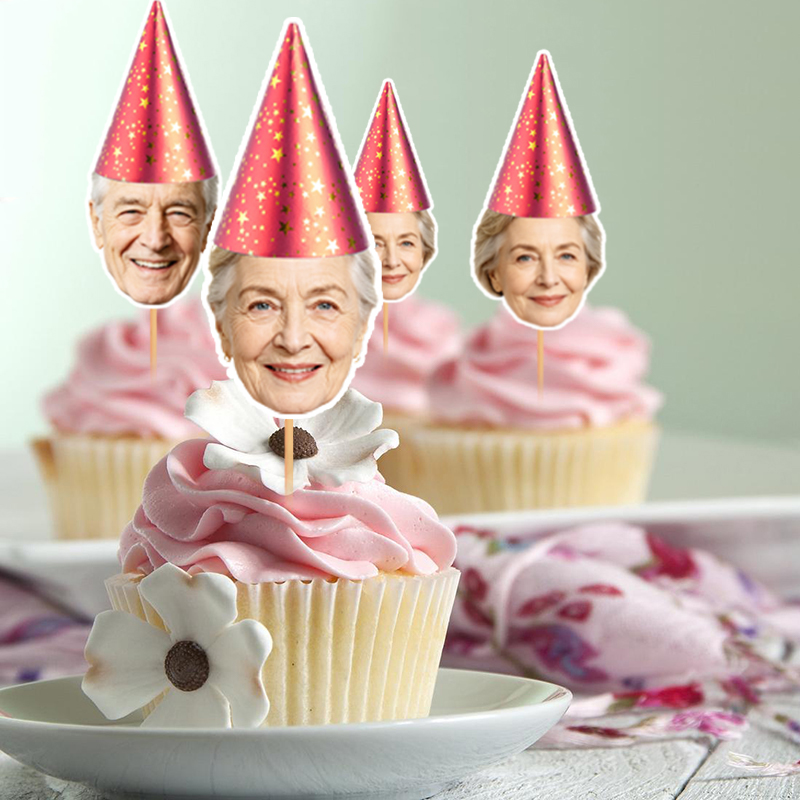 12개/24개 세트, 맞춤형 사진이 들어간 컵케이크 장 - Party Hat Cone 리뷰 및 가격