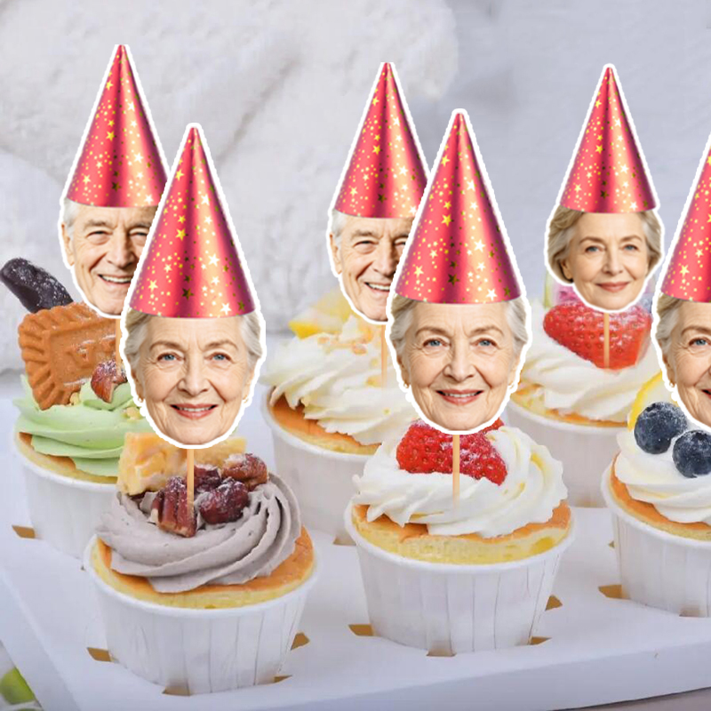 12개/24개 세트, 맞춤형 사진이 들어간 컵케이크 장 - Party Hat Cone 리뷰 및 가격