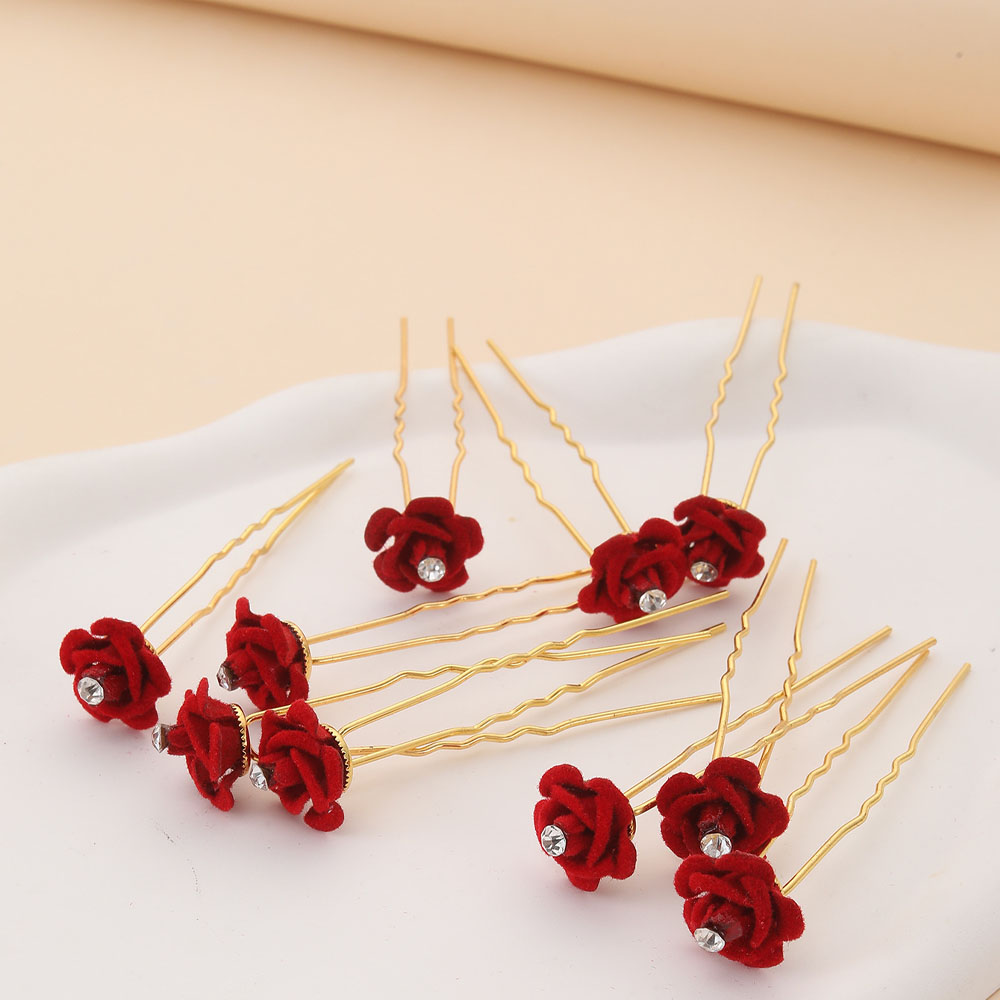 10Pcs 로즈 헤어 액세서리 웨딩 신부 머리핀 꽃 헤 - Event Suppliers 리뷰 및 가격