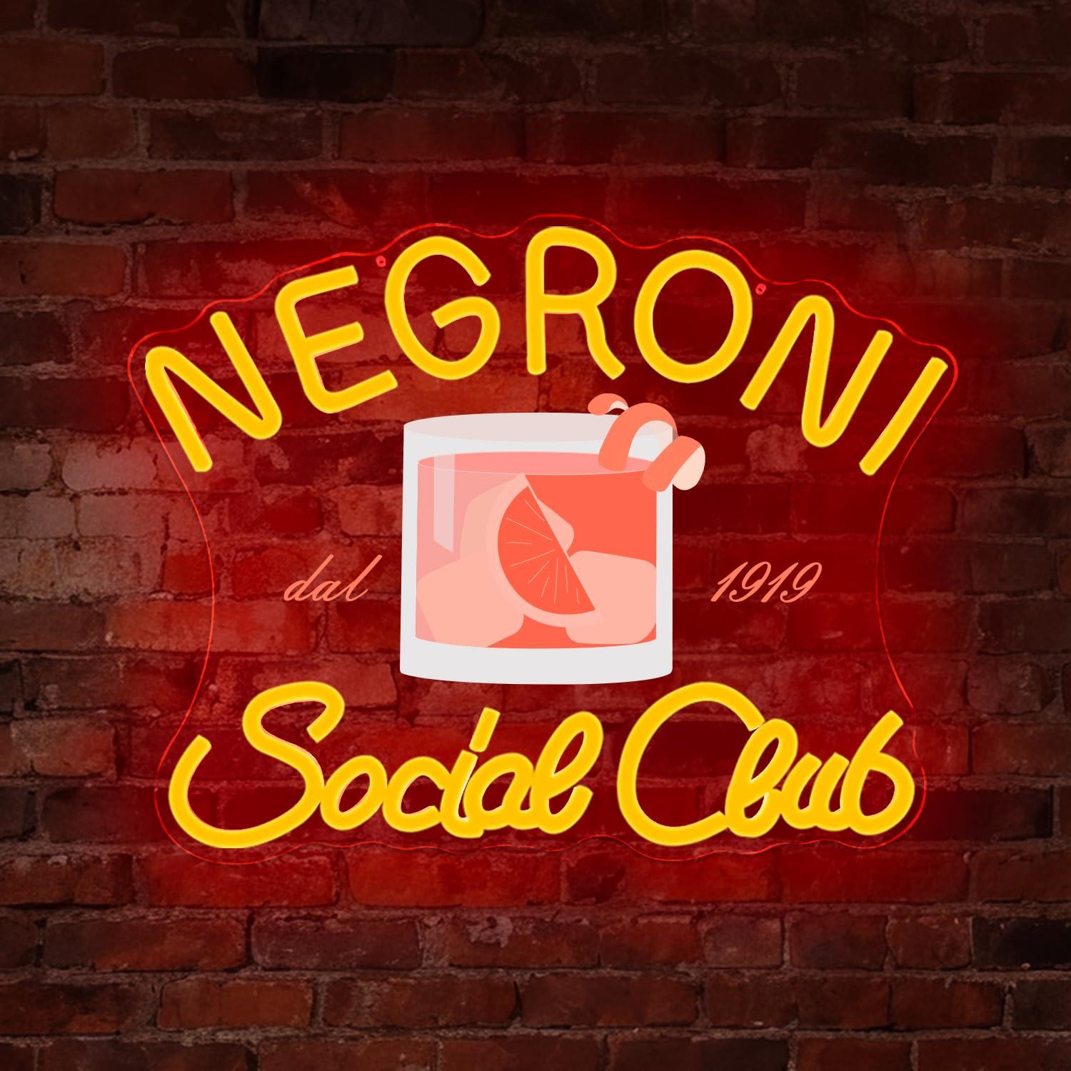 네그로니 소셜 클럽 네온사인, 벽 장식용 LED 조명, - Neon Sign Party 리뷰 및 가격