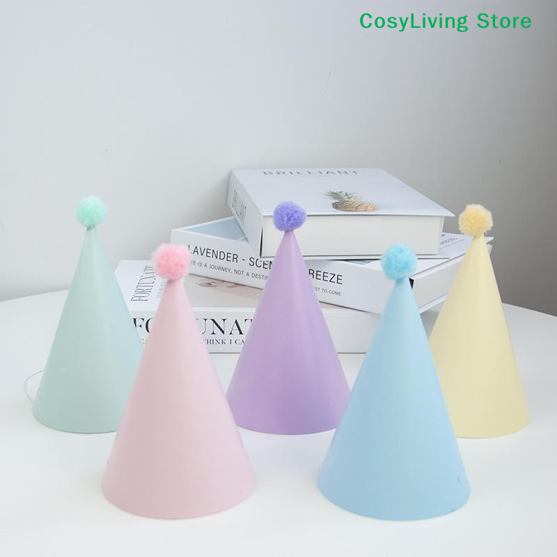 5/6/9/12개입 콘 모양 생일 파티 모자, 폼폼 장 - Party Hat Cone 리뷰 및 가격